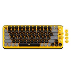 Logitech POP Keys Mechanical Wireless Keyboard with Customizable Emoji, Durable Compact Design, Bluetooth or USB Connectivity, Multi-Device, OS Compatible - Blast Yellow