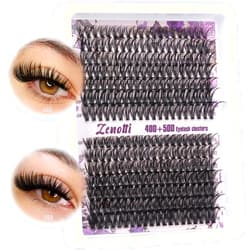 Zenotti Lash Clusters Wispy 40D+50D Eyelash Extensions Eyelash Clusters 3D Individual Lashes 10-18mm Lash Extensions Clusters Natural Look Lashes Clusters DIY Lash Extension for Beginner by zenotti