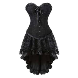 frawirshau Corset Dress Bustier Lingerie Corset Top and Steampunk Skirt Burlesque Costumes for Women Halloween Costume