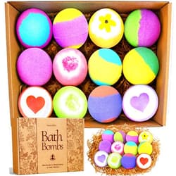 SeasonBliss Valentine Bath Bombs for Women, 12 Pack Handmade Bubble Shower Bombs Set, Bath Bomb with Shea Butter & Individually Wrapped, Amazing Present for Her/Him, Wife, Girlfriend, Mother