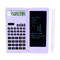 LveSunny Scientific Calculators for high-School, 10 Digits Digital with Erasable Writing Board Math Calculator for Middle School & College (Purple)