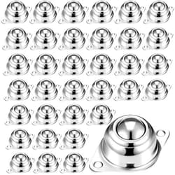 Blulu 5/8 Inch Roller Ball Transfer Bearing Carbon Steel Round Ball Transfer Unit Ball Casters for Conveyor Roller Stand Transmission System Furniture (30 Pcs)