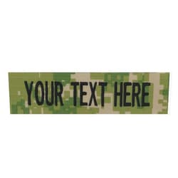 Northern Safari Custom Uniform Name Tape. 1.25 Inch Green Digital, 5 Inch Sew on