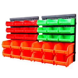 SWANLAKE GARDEN TOOLS SWANLAKE 30PCS Wall Mounted Storage Bins, Plastic Garage Rack ,Screw Storage ,Tool Organizers.