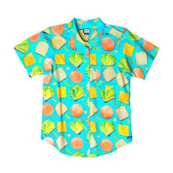 KAVU Girl Party Button Up Shirt - Boyfriend Fit Print