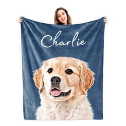 Pamaheart Custom Pet Blanket Pet Photo and Name, Custom Dog Blanket Personalized Dog Blankets Cat Picture Blanket Pet Photo Blanket Dog Dad Gift, Custom Dog Blanket with Photos, Sherpa Throw Blanket