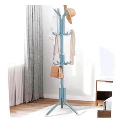 AAMNA Coat Rack Freestanding w/12 Hooks for Clothes Bags Hats Modern Metal Coat Tree Hanger Stand Easy to Assemble Save Space for Entrances Bedrooms Offices Narrow Places