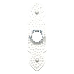 Heath Zenith SL-830-02 Wired Push Button, Hammered White Finish with Lighted Center Button