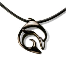 Big Blue by Roland St John Dolphin Necklace for Men and Women- Hematite Dolphin Pendant for Men, Dolphin Charm Hematite, Dolphin Jewelry for Women, Jet Black Jewelry, Scuba Diving Gifts
