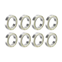 uxcell 6802ZZ Deep Groove Ball Bearing Double Shield 6802-2Z 1080802, 15mm x 24mm x 5mm Carbon Steel Bearings (Pack of 8)