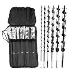 NICAVKIT 6Pcs 12-Inch Long Auger Drill Bit Set for Wood, 1/4