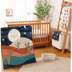 The Peanutshell 5 Piece Baby Crib Bedding Set for Boys & Girls - Newborn, Infant & Toddler Nursery Bed Set Decor with Fitted Crib Sheets, Blanket, Dust Ruffle, Crib Comforter - Joshua Tree