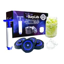 Burp lids Fermentation Lids for Wide Mouth Mason Jars with Vacuum Sealer - Air Lock for Fermenting Kimchi, Sauerkraut, Pickle and Kombucha by Burp Lids
