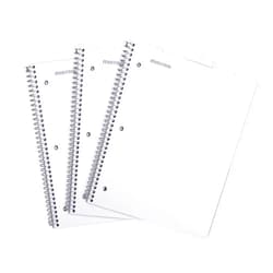 Mintra Office Durable Spiral Notebooks, 1 Subject, (White, Wide Ruled 3 Pack), 100 Sheets, Poly Pocket, Moisture Resistant Cover, Strong Chipboard back, For School, Office, Business