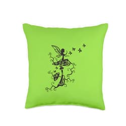 Elemental Beings & Nature Spirits by Anne Mathiasz Fairy Butterflies Mushrooms elf Magic Wicca Nature Mythology Throw Pillow, 16x16, Multicolor