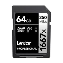 Lexar 64GB Professional 1667x SDXC Memory Card, UHS-II, C10, U3, V60, Full-HD & 4K Video, Up To 250MB/s Read, for Professional Photographer, Videographer, Enthusiast (LSD64GCBNA1667)