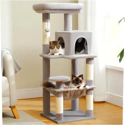 Bed Bath & Beyond 5-Level Cat Tree with Hammock, Condo, Top Perch & 4 Scratching Post Grey