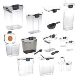 Progressive ProKeeper Baker's Airtight Kitchen Storage Canister Container Set for Flour, Sugar & More, Keeps Ingredients Fresh, with Accessories (Multicolor, 13- Piece)