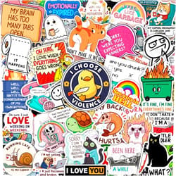 BulbaCraft 100Pcs Sarcastic Stickers for Water Bottle, Laptops, Sarcasm Stickers for Adults - Sarcastic Gifts, Party Supplies - Snarky Decals - Gift for Women & Men