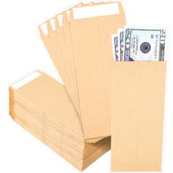 Joyberg 120 PCS Money Envelopes for Cash Kraft Paper, 6.5”x3.2” Small Cash Envelopes for Self-Adhesive, Money Saving Challenge Coin Envelopes for Coin, Check, Budget, Small Item Organizer