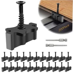 Gyykzz 200 Pack Hidden Deck Fasteners for Composite Decking Board, Composite Decking Clips with Metal Deck Screws, Universal Composite Hideaway Fasteners Plastic Clips for Deck Boards