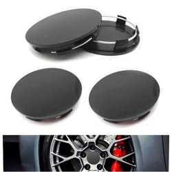 Leediga 4 PCS R60 Wheel Center Covers, Car Rim Hub Caps, Snap-On Wheel Center Hub Caps, Universal for Most Cars (Black)