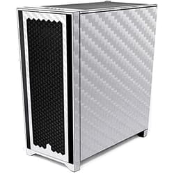 Skinit Decal Gaming Skin Compatible with Corsair 4000D Tempered Glass Mid-Tower ATX Case - Skinit Originally Designed White Carbon Fiber Design