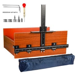 Mokoala Cabinet Hardware Jig- All Aluminum Alloy Cabinet Handle Jig with Automatic Center Punch, Cabinet Hardware Template Tool Set for Installing Handles and Pulls on Cabinet/Drawer/Door