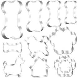 HiHITAOO Dog treats Cutters Set 11 Pieces,5 Dog Bone 3 Footprint 2 Dogs 1House Dog Cookie Cutter sets Different Sizes Mini Small Medium Big Cut Out for Homemade Treats and Baking