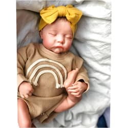 Anano Lifelike Sleeping Reborn Baby Dolls 19 Inch Realistic Newborn Silicone Toddler Doll with Cloth Body and Feeding Toys