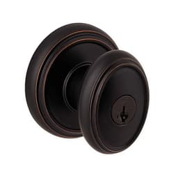 Kwikset Baldwin Carnaby, Entry Door Knob Handle with Keyed Lock Featuring SmartKey Re-key Technology and Microban Protection, in Venetian Bronze
