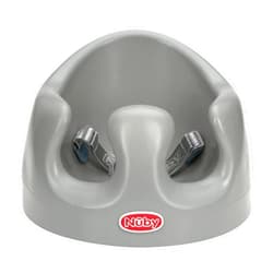 Nuby My Floor Seat - Portable Baby Chair with Soft Foam Cushion, Safety Harness, and High Back Design - 4+ Months - Gray