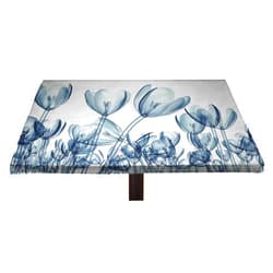 Lyzelre Flower Elastic Edged Polyester Fitted Table Cover, Bunch of Different Size Flowers with X Rays Complex Structures of Mother Nature Art Fitted Square Table Cloths, Fit 54