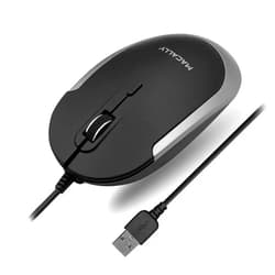 Macally Silent Wired Mouse - Slim & Compact USB Mouse for Apple Mac or Windows PC Laptop/Desktop - Designed with Optical Sensor & DPI Switch - Simple & Comfortable Wired Computer Mice (Space Gray)