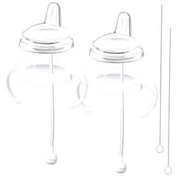 CHUBBIEE Sippy Cup Conversion Kit for Philips Avent Natural Baby Bottle, Transition Kit with Silicone Sippy Spout Nipple, Weighted Straw, Bottle Handle, Cleaning Brush, Spill-Proof, BPA-Free, Pack of 2
