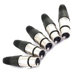 DGZZI 5-Pack Female 3-Pin XLR Plug Solder Type Microphone Audio Cable Connectors Cannon Cable Terminals
