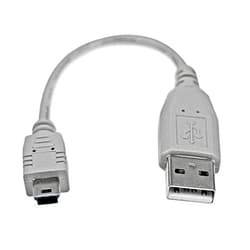 StarTech.com 6 in. USB to Mini USB Cable - USB 2.0 A to Mini B - Gray - Mini USB Cable (USB2HABM6IN)