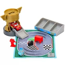 Disney Cars Toys Disney and Pixar Cars Toys, Mini Racers On-The-Go Piston Cup Race Playset with Mini Vehicle, Accessories and Portable Case, Toy Gift for Kids​ Raceway