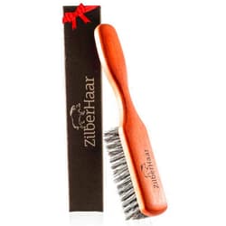 ZilberHaar Regular Beard Brush - Soft Boar Bristles - Beard grooming brush for men - Straightens and Promotes beard growth - Works with Beard Oils and Balms - Essential for beard care kits