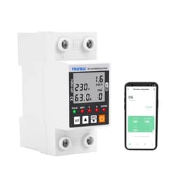 TAXNELE Wi-Fi Intelligent Energy Meter AC 63A 80-300V WiFi Smart Circuit Breaker Power Meter Energy Monitor Leakage Protection Over/Undervoltage Relay Device Switch APP Remote Control for Smart Life
