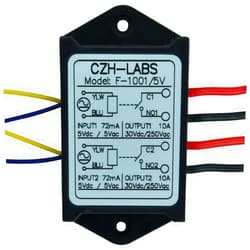 CZH-LABS Electronics-Salon 1PCS Dual SPST-NO 10Amp Power Relay Module, AC/DC 5V Control Voltage.