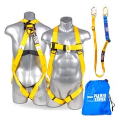 Palmer Safety Safety Harness w/Detachable 6 ft Lanyard I Single Leg Lanyard w/Internal Shock Absorbing & Snap Hook