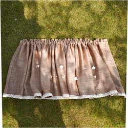 ChrisPow Cotton Linen Valance Curtains Rod Pocket, Semi Sheer Short Curtain Sheer Voile Privacy Decorative Window Treatment Great for Living Room Bedroom Kitchen Windows, 1 Panel-coffee-200x120cm(79x47in)