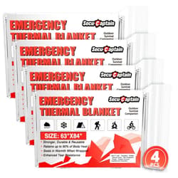 SecuCaptain Survival Emergency Thermal Blankets: Extra Large 84” x63” 4/10/25/30/50/75/100 PCS Space Mylar Blanket Kit for Outdoor Cold Winter Camping Hiking Car Bug Out Bag or First Aid
