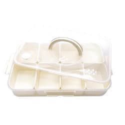 YIENENG 8 Compartments Snack Containers, Portable Divided Serving Tray with Lid and Handle for Kitchen, Party, Picnic, Travel, Microwave Dishwasher Freezer Safe
