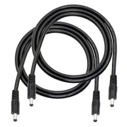 GINTOOYUN DC to DC Cable,3FT 18AWG DC 5.5MM x 2.1MM Male to Male Plug Power Adapter Cable for LED, CCTV, Car, Monitors,etc(2 Pcs)
