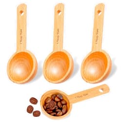 Styquenzer Wooden Scoops for Jars, 4 Pieces Wooden Measuring Spoons 1 Tablespoon Scoop Wooden Coffee Scoops 15 Ml Small Wood Coffee Measure Scoop for Measuring Coffee Beans Tea Jars Home Kitchen Accessories