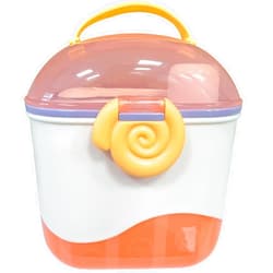 XPECIAL Baby Formula Dispenser On the Go Milk Powder Dispenser Formula Container with Snap-On Lid, 550ML Lovely Snail Portable Infant Container with Fork and Spoon for Travel Outdoor Picnic (Pink)