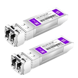 XZSNET 10GBASE-SR SFP+ Transceiver, 10G SFP+ to LC Multimode Fiber Module Compatible with Cisco SFP-10G-SR, Ubiquiti UniFi UF-MM-10G, Mikrotik S+85DLC03D, Meraki, Netgear, D-Link and More, 2 Pack