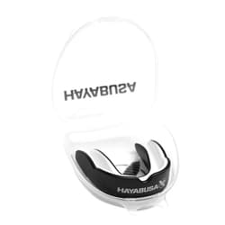 Hayabusa Combat Sports Mouth Guard Youth, Kids and Adult Sizes Comes with Case - Black/White, Adult